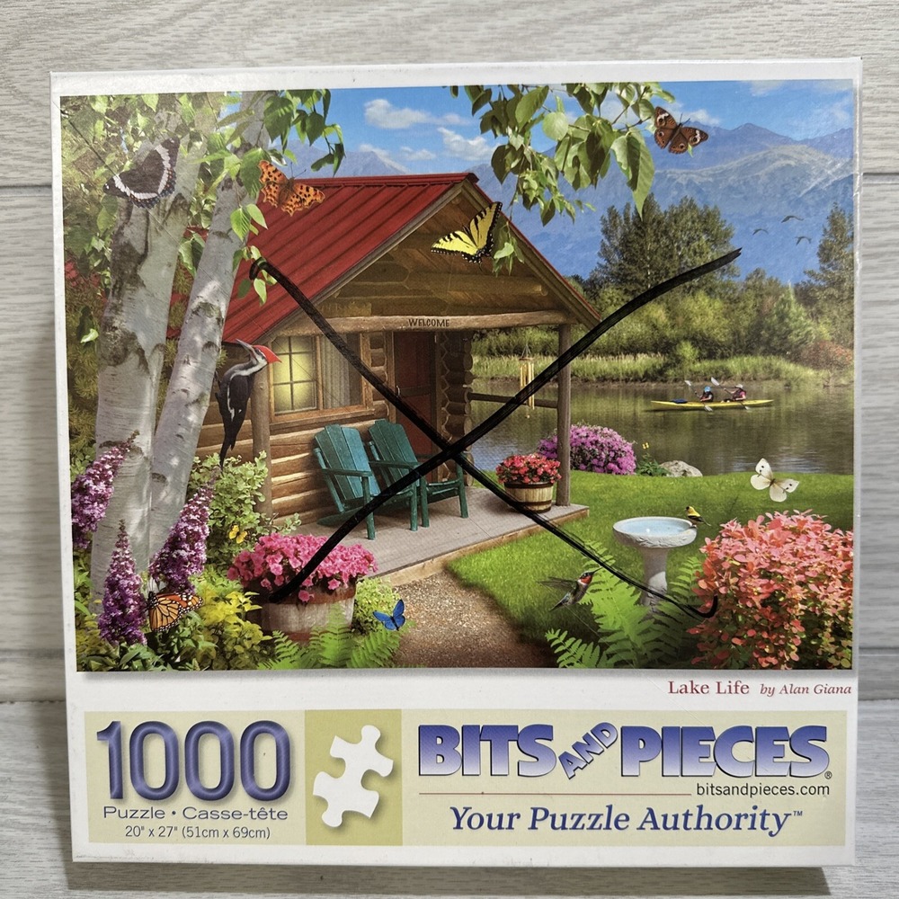 BITS & PIECES 1000PC Puzzle 20x27" Lake Life by Ginana Factory Sealed